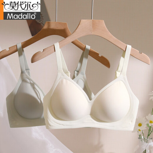 莫代尔无痕裸感内衣女小胸聚拢收副乳无钢圈夏季薄款大胸显胸小美背胸罩 香槟色 M