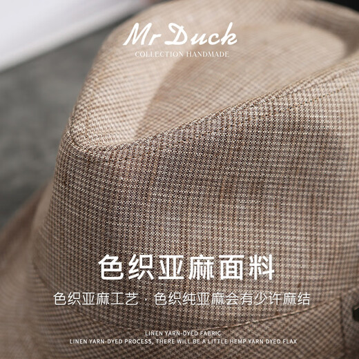 Mr Duck High-End Atmable Leinen Jazz Hut Herbst Herbst Hersteller mittleren Alters und älteren Hochzeits-Casual-Top-Hut-Sonnenschutz-Gentleman-Huts MS226269-Chandori Medium Grey (Staubbeutel) M (geeignet für 56-58 cm Kopfumfang)