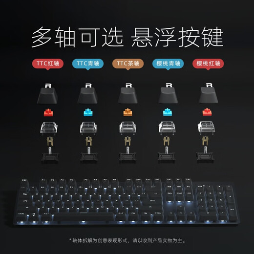 罗技（Logitech）优选系列 K845 TTC 有线键盘青红茶轴办公键帽电竞游戏专用 k845-猫咪星球键帽(键帽独立包装) 标配 否 104键 TTC-青轴