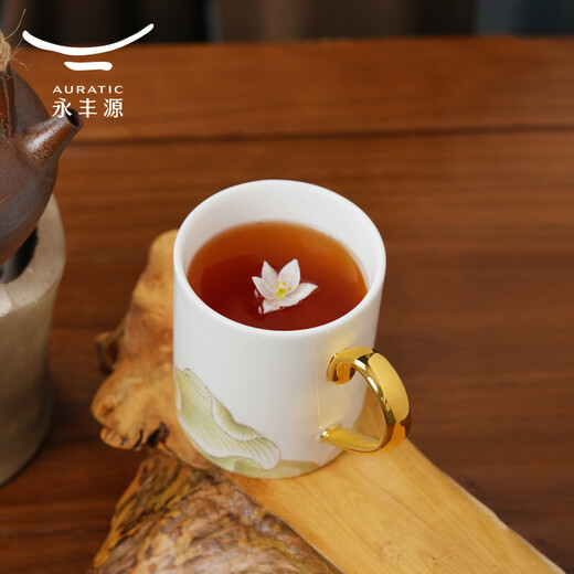 Auratic National Porcelain Yongfengyuan Madam Porcelain Magnolia 350ml Chinese Tea Cup Mug Gift Box Packaging