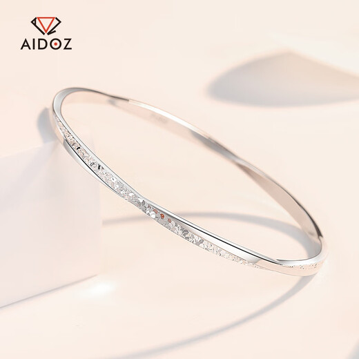 Aido Diamond pt950 platinum smart cross Mobius bracelet for women platinum crushed ice perfect round bracelet in stock inner diameter 54mm weight 18.31 grams thick about 3mm