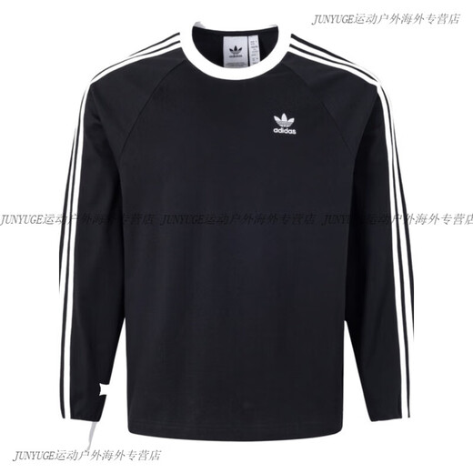Толстовка с длинными рукавами Adidas для мужчин и женщин 3-й лифт классический полосатый по полосовой повседневной круглой шейке Fekrite Ke5825 IA4879 Black IA4877 XL