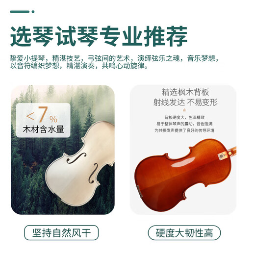 木棉花高档纯手工实木小提琴初学者专业考级款演奏儿童练习入门成人MH30 MH30 经典畅销推荐款 4/4 身高155cm以上全套配件+课程