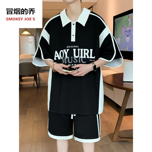 UXST青少年短袖t恤12-15岁男孩衣服13初高中学生POLO衫14大童夏装套装 6629白色(短袖+短裤) 品质保证 3XL 160-175斤左右