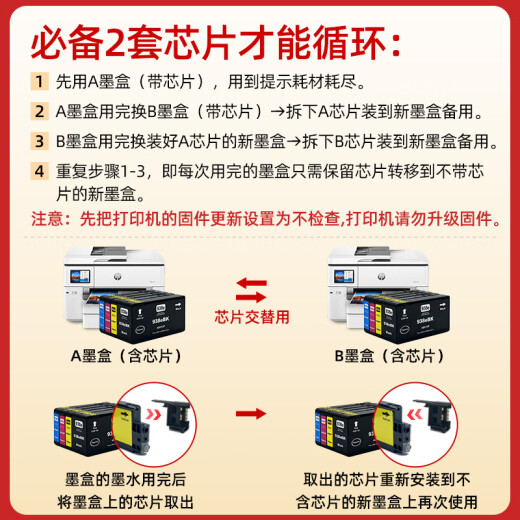 HP HP Color Ink Jet Impresora A3A4 Home Office 9730 Máquina de copia de doble cara automática inalámbrica 9720 9730 A3/A4 Impresión y copia Escaneo de la bandeja de papel Dual Actación estándar [Host + Chip Cartucho de tinta de gran capacidad 1 Conjunto]