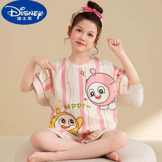 Шорты с короткими рукавами в пижаме Disney Summer's Kapibala Pure Cotton Big Children 2025 Новая домашняя одежда Девушки.