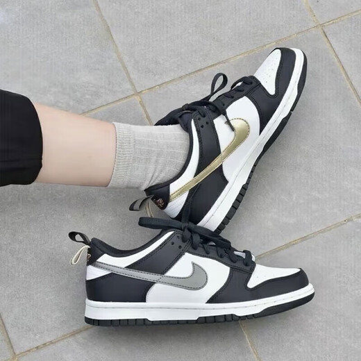 Nike-Basketballschuhe Frauenschuhe Airjordanaj1 Board Schuhe Frühling Low Top Atmungsfreie lässige leichte Sportschuhe Trendy DH9764-001 Schwarz und Weißer kleiner Panda 38