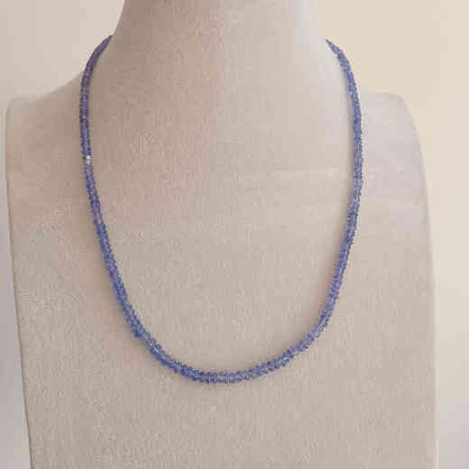 Guran Natural Tanzanite Abacus Bead Necklace Women's Fashionable and Versatile Elegant Clavicle Chain Simple Design High-end