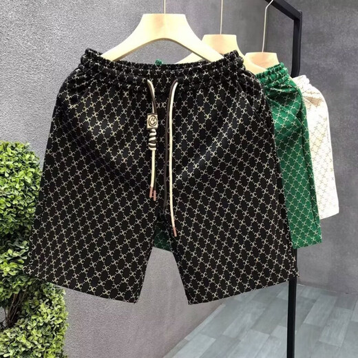 濮水方方短裤男潮牌夏季运动休闲美式字母卫裤百搭 X838-黑色 L