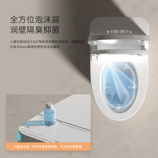 Jomoo Smart Smart Inducción totalmente automática Flip Nuevo inodoro integrado de calor instantáneo para el uso del hogar sin límite de presión de agua 826 Simple sin tanque de agua No limpieza y secado No 300 mm