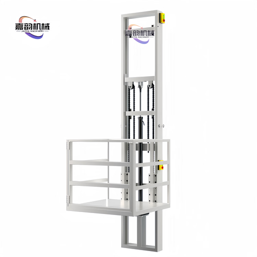 Electric hydraulic lift freight elevator small lift guide rail type simple warehouse factory home lifting platform hydraulic type 5 meters high load capacity 1 ton