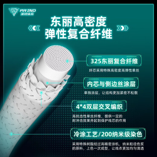 Pu Rui GS63 GT67 badminton string professional draw string high elasticity resistance high rebound badminton racket special string multi-color GT63 high elastic string pink