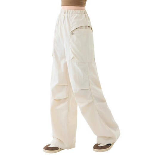 
Pitt children's work pants spring and summer quick-drying pants for girls 2025 new outdoor mountaineering paratrooper pants for girls large children summer pants 15261 light khaki + 15265 apricot color 130 cm