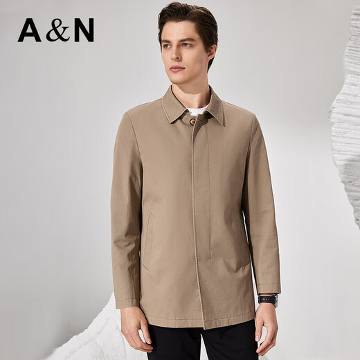 Antonio 100% combed long-staple cotton crisp lapel mid-length windbreaker for men spring and autumn business casual jacket