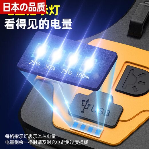 MDNG日本进口品质LED手电筒强光充电手提探照灯户外超亮远射家用巡逻 标准版9900W【带电显+白侧灯+输
