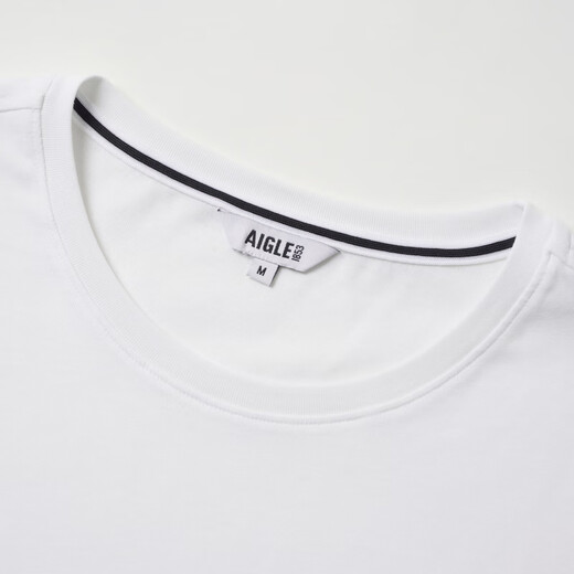 AIGLE Ai Gao Short Sleeve T-shirt Spring and Summer Classic Top Outdoor Casual Fashion Simple Round Neck Pullover Pure Cotton Women Super Bright White AV754 XL (175/96A)
