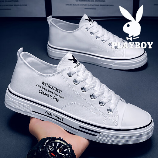
Playboy canvas shoes for men 2025 new summer breathable casual and versatile one-piece men's shoes for men teenagers flat shoes for men black [main picture] CPL1251750 42