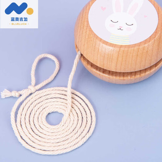 Blue Ao Tradition en bois yo-yo yo-yo pour enfants Cartoon de la maternelle Sense éducative Notalgie Roving Toy Gift Original Color Transparent Paint