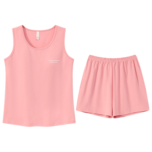Haoye Haoye Kleidungsstil Summer Breast Pad Frauenpyjamas enge Baumwoll -Hosenträger Weste Shorts süßer Hauskleidung kann außerhalb von W6169 (mit Brustpolster) M getragen werden
