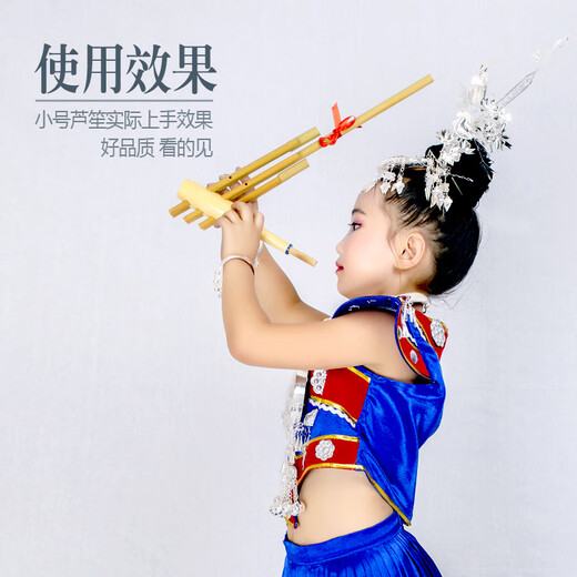 CLCEY芦笙民族乐器贵州云南竹制6管6音C调舞台道具装饰纯手工优质水竹 中号道具没有声音，送花尺寸56×