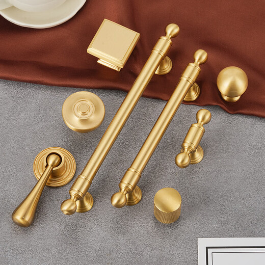 
XMSJ custom French brass solid handle cabinet door cabinet wardrobe shoe cabinet cabinet drawer American European style surface-mounted handle 6623-33