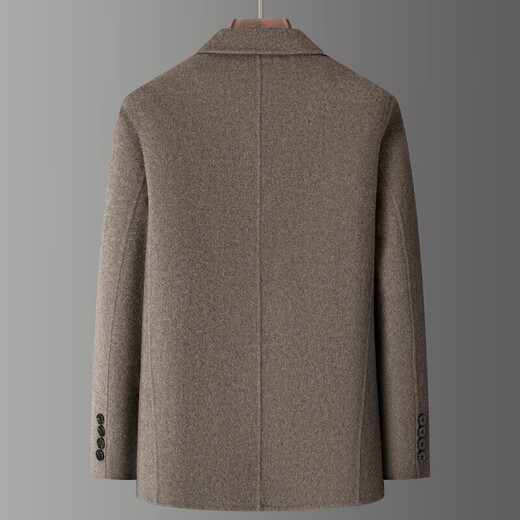 【绵羊毛呢大衣】西服外套男双面羊绒大衣西装休闲商务男装上衣 深灰 /G20653-1901 XL /180【推荐135-150斤】