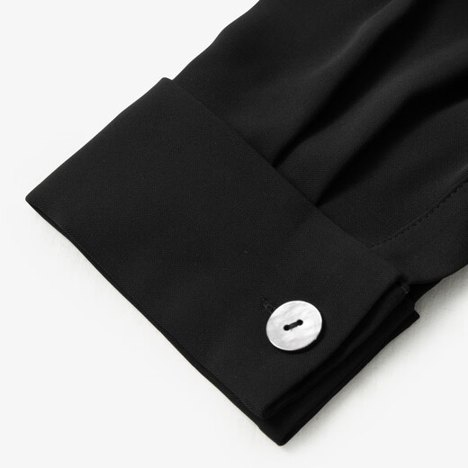 麦檬MM慵懒宽松长款黑色风衣外套商场同款春夏装5C3110021S 黑色 S