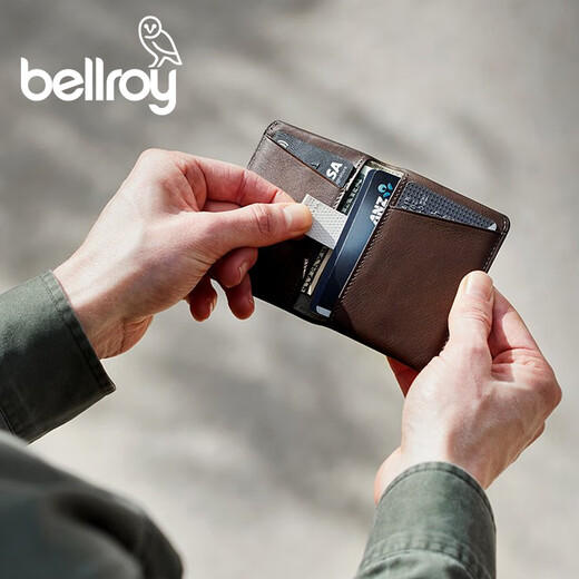 Bellroy澳洲 Slim Sleeve Premium Edition新款短夹皮革尊贵版卡包 经典黑