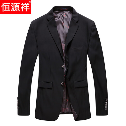 Hengyuanxiang 2025 plus size suit men's suit plus fat plus size formal sapphire blue wedding dress fat loose suit jacket black 3XL 190 (185-200Jin Jin equals 0.5 kg)