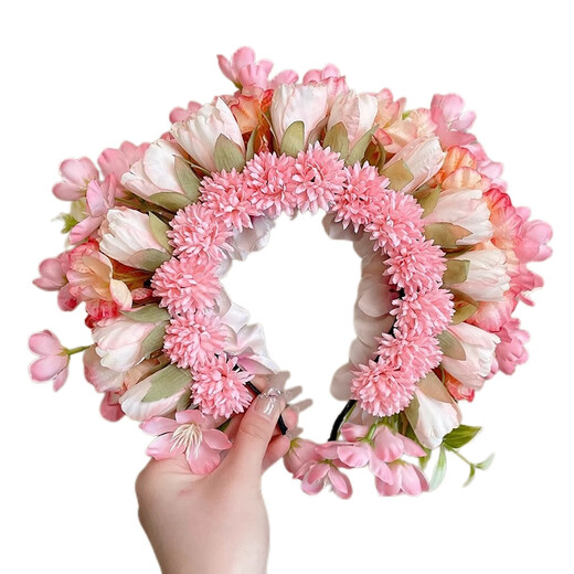 Shijun (SHIJUN) hairpin headdress ethnic style photo props Xunpu women Quanzhou folk characteristics Xunpu women's hairpins and garland hair accessories 18# red - finished product