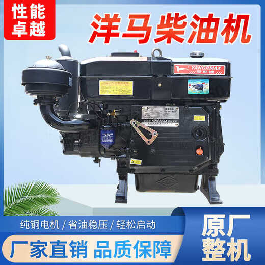 Shantoulin Village Changzhou Yangma Dieselmotor einzelner Zylinder wassergekühlt 15/18/25 PS Marine Traktor Agrarmotor Elektrische Start ZS1105 Handgeklbelte Doppellager 18 PS.