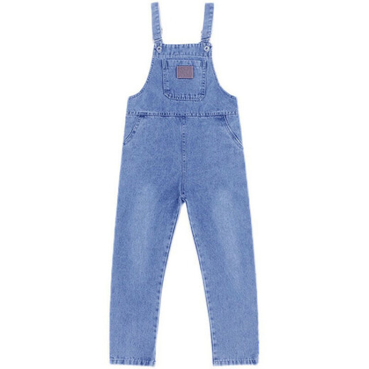 G.Duckkids kleine gelbe Ente Mädchen Denim Overalls Frühlings- und Herbsthosen Mädchen Herbst Big Children Zwei-teilige Kinder Lose und Mode Set 212 Leder Mark + Hemdhose + Hemd 130 wahre Größe kann nicht groß sein