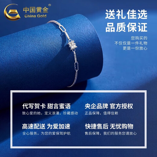 CHINA GOLD PT950 Platinum Small Waist Bracelet Platinum Simple Bracelet Valentine's Day Practical Birthday Gift for Wife PT950 Platinum Small Waist Bracelet About 3.7g