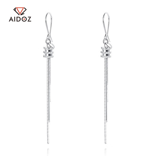 Aido Diamond pt950 platinum tassel snake bone earrings fashionable platinum small waist ear hook versatile earrings short style one pair 3.1-3.3 grams