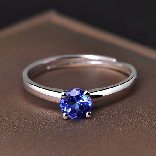 Hunter Ring Women's 18K Gold Tanzanite Colored Gemstone Accessories Simple Jewelry Ring for Girlfriend Birthday Gift