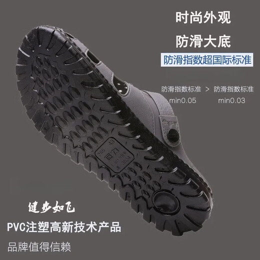 回力君上海巨力凉鞋男夏季日常休闲镂空防滑软底透气包头大码沙滩洞洞鞋 3524灰色(白鞋底) 39 (适合运动鞋39)
