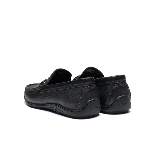 Foot Dragonfly Beanie Shoes Men's Summer New Men's Shoes Sheepskin Leather Loafers Casual Shoes One-Pin Leather Shoes Men's Black Wha14110 40