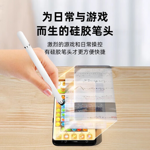 LNGA LANDGRE电容笔ipad触控笔手机平板触屏笔手写笔硅胶头苹果华为小米平板电脑通用安卓绘画点触碰触摸屏笔 升级双头触控【白色】2支装