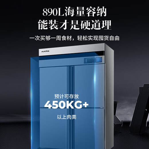 澳柯玛（AUCMA）商用冰箱六门 厨房冰箱冷冻冷藏大容量饭店酒店立式冰柜四门冰箱冰柜 商用电冰箱 风冷无霜丨全铜管丨冷冻1390升