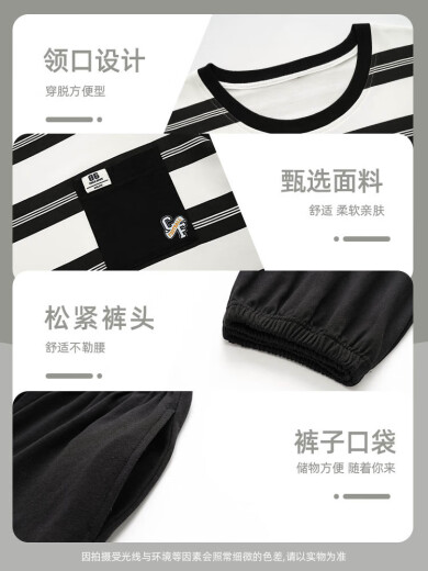 睡衣男款夏季棉质短袖2025新款薄款男士大码青年家居服套装 HDE9928 3XL
