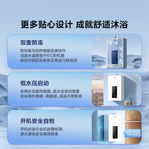 Haier produces leader commander gas water heater natural gas 12L household forced exhaust energy-saving gas-saving WIFI national subsidy 15% LY/LS1D/model/utspro 12L LS1D must choose leader in the 100 yuan price range