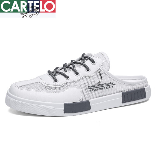 Cartelo Half Slippers Men usa zapatos casuales de conducción de ropa sin deslizamiento sin deslizamiento para el verano Pedal sin tacones Baotou Sandals XJC-826 metros Verdes 40