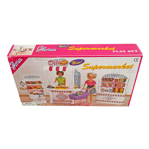 Wen Yijia personalizado 6 minutos 30 cm Doll Supermarket Girl Childs Play House House Doll Toy Mall Shoping Mall Muebles 9928 Supermercado + Muñeca conjunta
