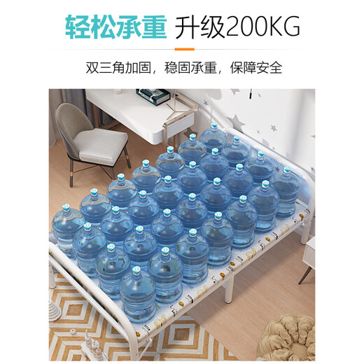 折叠床单人家用简易床办公室午睡神器宿舍午休小床出租屋成人铁床 圆管加固-120cm宽蓝条
