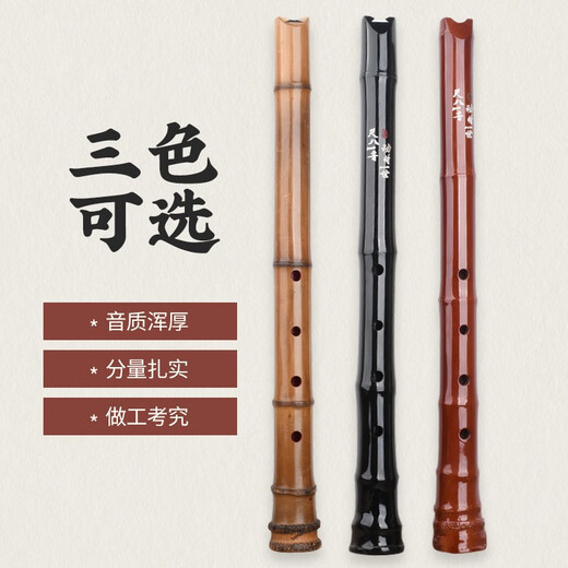 良韵桂竹初学日式日本尺八悠乐器 唐氏尺八五孔DA管GE调尺六火影 3-(精品款)一尺八寸(黑色款D管G