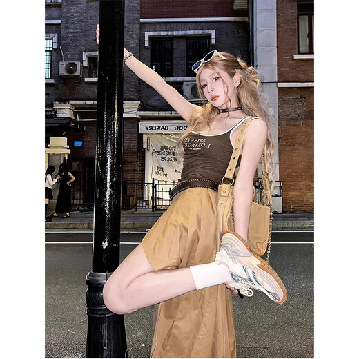 Modal suspender vest for women with chest pad suspender vest letter printing summer contrast color inside and outside wearing bow top