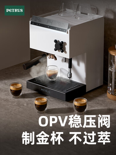 PETRUS PE3888PRO Máquina de café en blanco liso Pequeño hogar americano italiano Full semiautomático Comercial blanco
