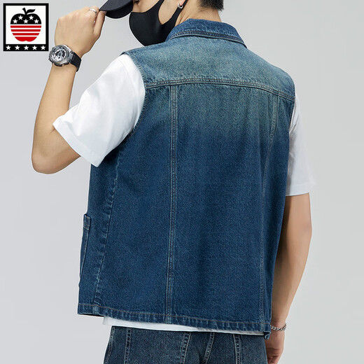 Aemape Apple Light Color de grande taille Vertinit vestime en denim pour hommes et femmes Brand de travail à la mode de printemps et d'été