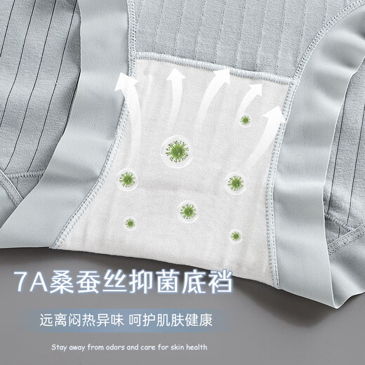 Kang Lixia (4 pièces) Xinjiang Long Velvet Cotton Women's Unwear pour les femmes avec une taille haute taille 7A Antmiste antibactérien, le soulèvement des fesses et l'abdomen Briefs féminins respirants groupe A: champagne + poudre légère + café chaud + brume xl (120-140jin [Jin équivaut à 0,5 kg]))