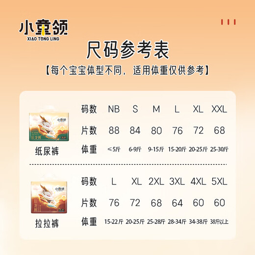 
Children's neck children's neck diapers camellia trial package baby pulling pants breathable and soft baby diapers diapers 4XL size 5 pieces * 1 piece (34-38Jin [Jin equals 0.5 kg])